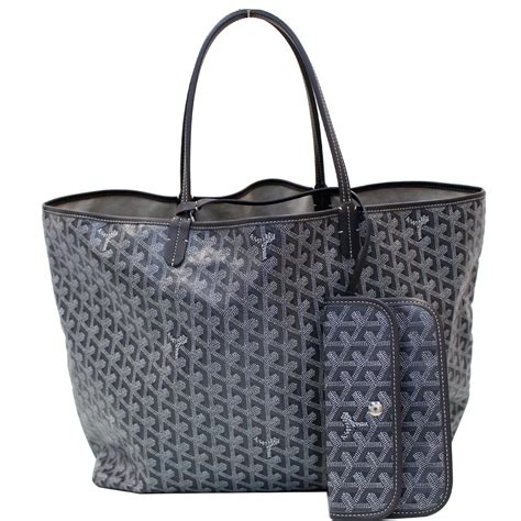 Authentic Goyard Goyardine Saint St. Louis GM Tote with Pouch 